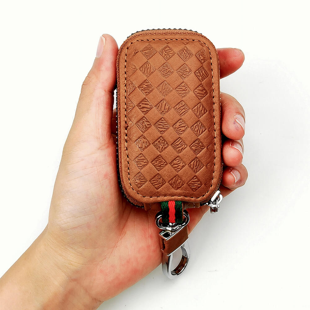 Keyzone Unisex Mens Womens Premium Quilted Pattern Leather Car Key Hol