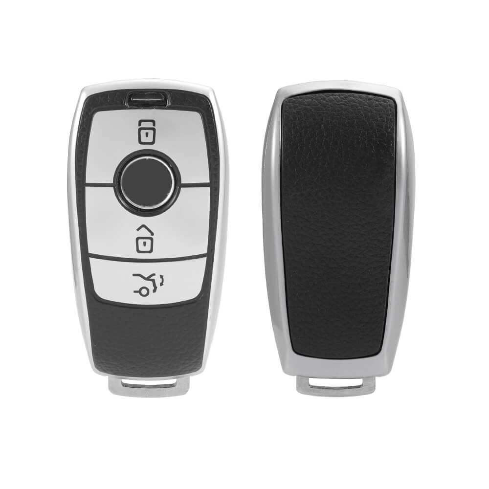 Keyzone® Leather TPU Car Key Cover Compatible for Mercedes Benz E-Clas