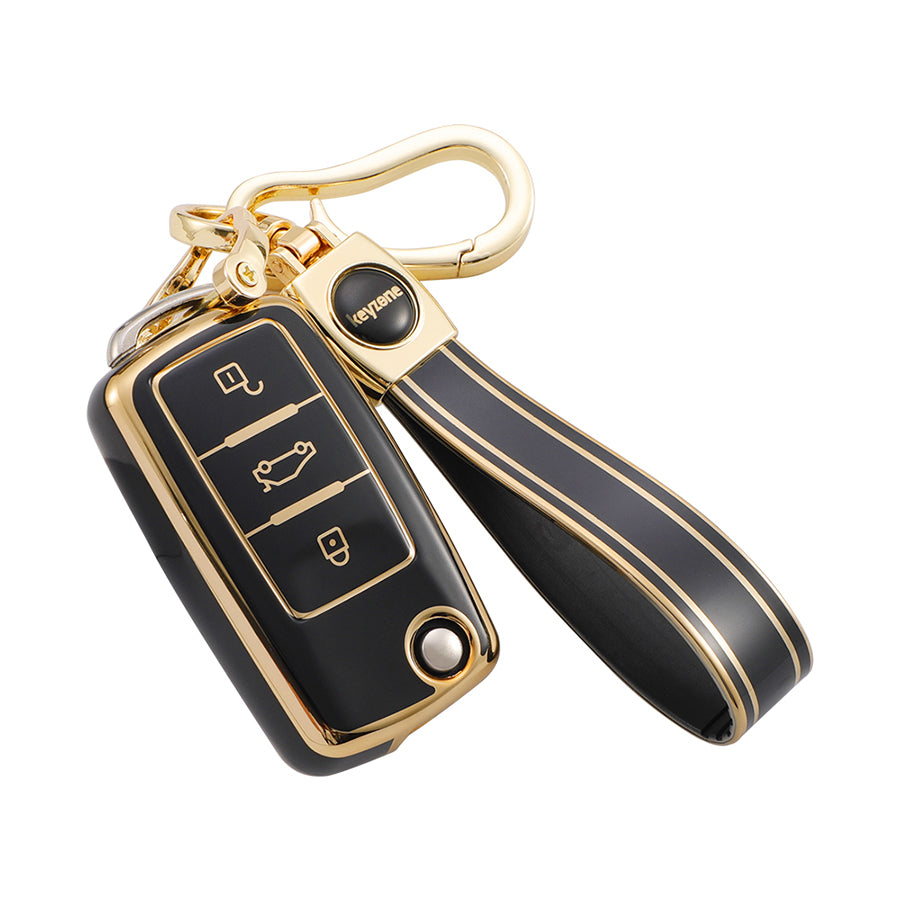 Keyzone TPU Key Cover and Keychain For Skoda : Octavia (Old), Fabia, L