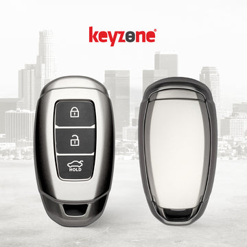 Keyzone TPU car Key Cover for Hyundai i20, Verna, Kona 3 Button Smart Key (GMTP41)