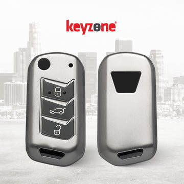 Keyzone® TPU Key Cover Compatible for: Thar, Bolero, Scorpio, XUV700, XUV400, XUV3x0, XUV300, TUV300, Marazzo Flip Key (GMTP09)