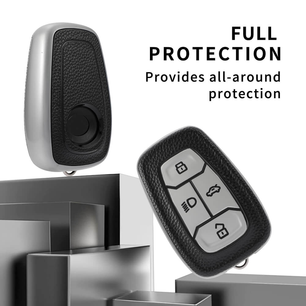 Buy TPU Leather Car Key Cover Compatible with Tata Nexon, Harrier