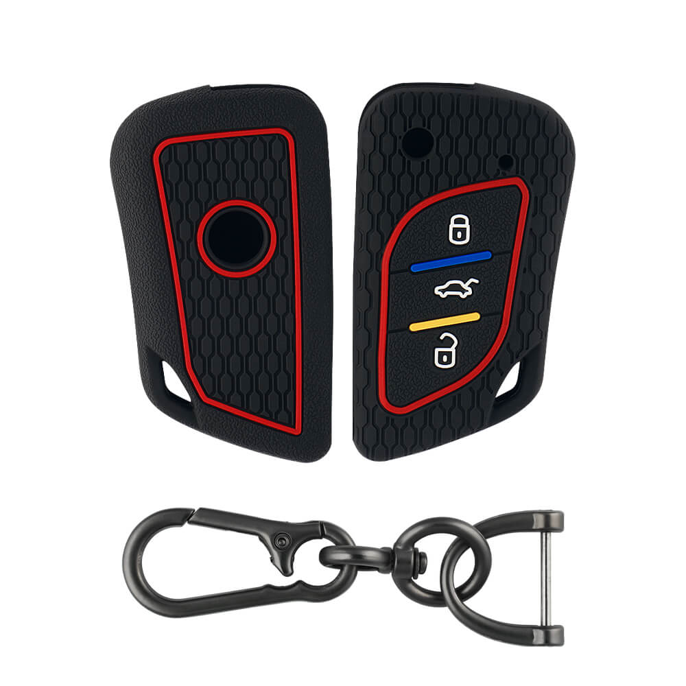 Keycare silicone key cover and keyring fit for : KD/Xhorse LX-B30 universal remote flip key (KC-69, Zinc Alloy) - Keyzone