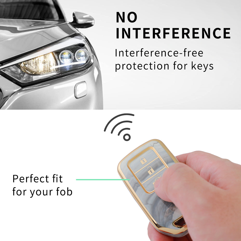 Keyzone TPU Key Cover For Honda : City, Civic, Jazz, Brio, Amaze, Cr-v, Wr-v, Br-v, Mobilio 3B Smart Key (TP24) - Keyzone