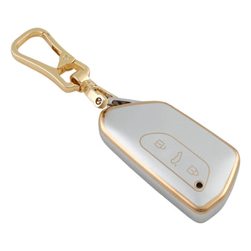 Keyzone DTPU key cover & alloy keychain for Octavia 2021 onwards smart key (DTP74, DAlloy)