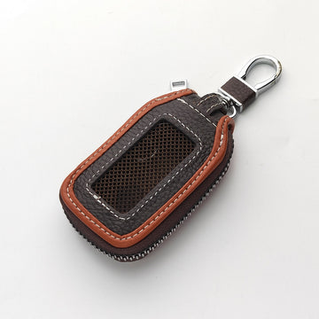 Keyzone Unisex Mens Womens Premium Mesh Pattern Leather Car Key Holder Bag Keychain Case Wallet with Zipper Closure (KW03)