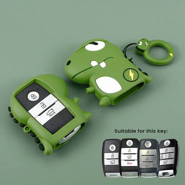 Keyzone dino series key cover for Seltos, Sonet, Carnival, Carens 3/4/5 button smart key (Dino61)