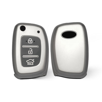 Keyzone® TPU Key Cover Compatible for: i20, Creta, Venue, Alcazar, Grand i10, Tucson, Aura, Xcent, Exter flip Key (GMTP10)