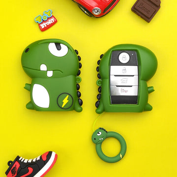 Keyzone dino series key cover for Seltos, Sonet, Carnival, Carens 3/4/5 button smart key (Dino61)