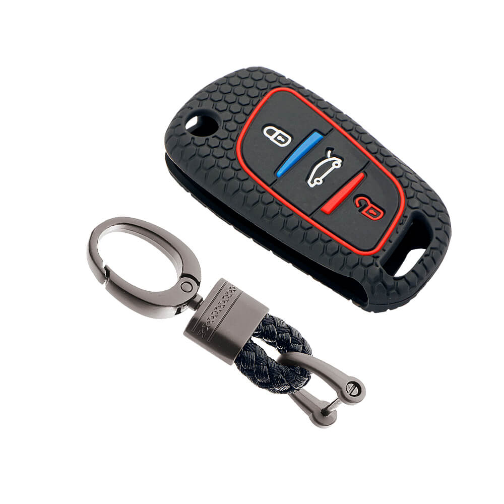 Keycare silicone key cover and keyring fit for : Kd B11 Universal remote flip key (KC-01, Alloy Keychain) - Keyzone