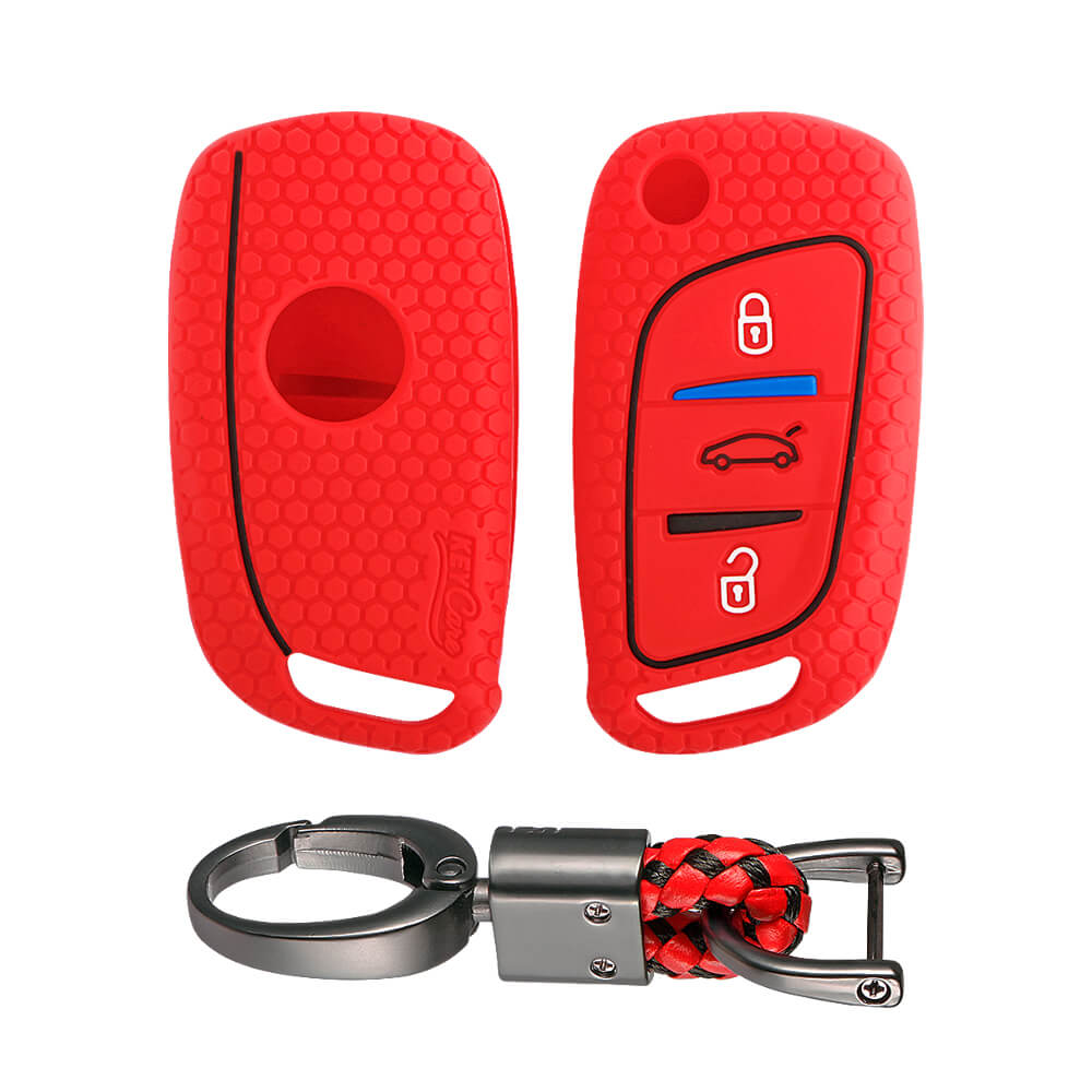 Keycare silicone key cover and keyring fit for : Kd B11 Universal remote flip key (KC-01, Alloy Keychain) - Keyzone