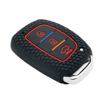 Keycare silicone key cover fit for : Exter, Creta, Elite I20, Active I20, Aura, Verna 4s, Xcent, Tucson, Elantra 3 button smart key (KC-07)