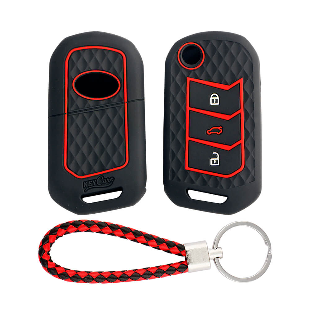 Keycare silicone key cover and keyring fit for : Marazzo, TUV300 Plus, Scorpio, Thar 2020, XUV700, XUV300, Bolero 2020, XUV400, Scorpio-N flip key (KC-09, KCMini Keyring) - Keyzone