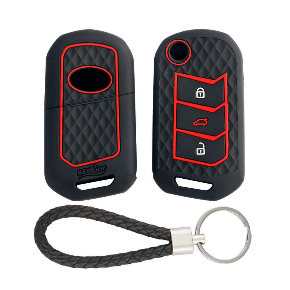 Keycare silicone key cover and keyring fit for : Marazzo, TUV300 Plus, Scorpio, Thar 2020, XUV700, XUV300, Bolero 2020, XUV400, Scorpio-N flip key (KC-09, KCMini Keyring) - Keyzone