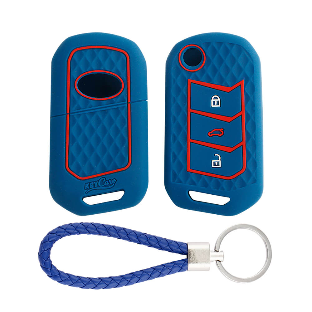 Keycare silicone key cover and keyring fit for : Marazzo, TUV300 Plus, Scorpio, Thar 2020, XUV700, XUV300, Bolero 2020, XUV400, Scorpio-N flip key (KC-09, KCMini Keyring) - Keyzone