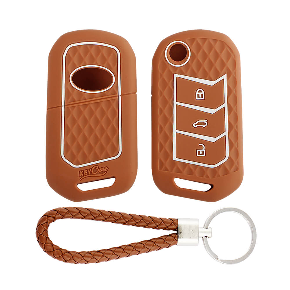 Keycare silicone key cover and keyring fit for : Marazzo, TUV300 Plus, Scorpio, Thar 2020, XUV700, XUV300, Bolero 2020, XUV400, Scorpio-N flip key (KC-09, KCMini Keyring) - Keyzone