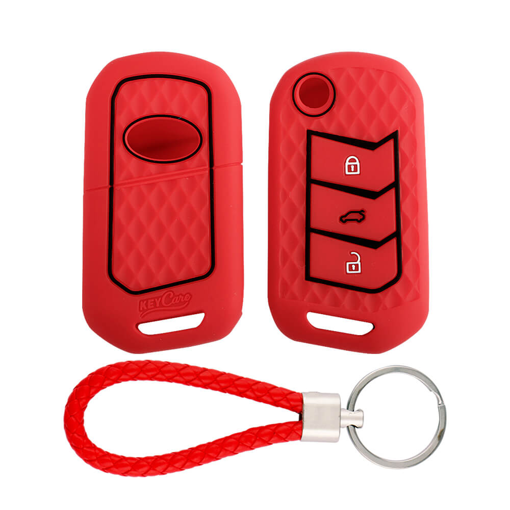 Keycare silicone key cover and keyring fit for : Marazzo, TUV300 Plus, Scorpio, Thar 2020, XUV700, XUV300, Bolero 2020, XUV400, Scorpio-N flip key (KC-09, KCMini Keyring) - Keyzone