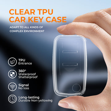 Keyzone clear TPU key cover compatible for Skoda Octavia, Fabia, Laura, Superb, Rapid, Yeti 3 button flip key (CLTP13)