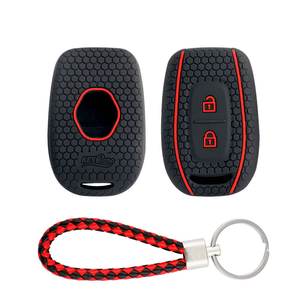 Keycare silicone key cover and keyring fit for : Kwid, Duster, Triber, Kiger remote key (KC-17, KCMini Keyring) - Keyzone