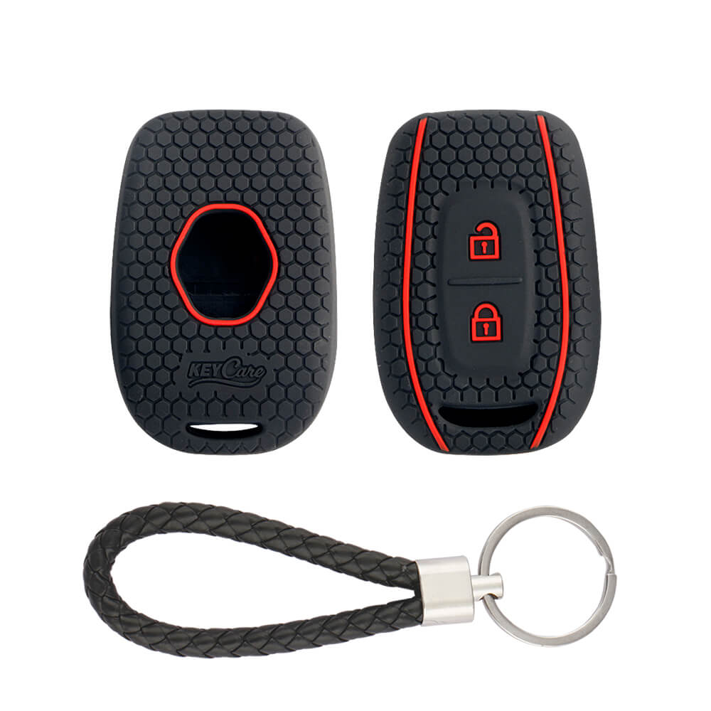 Keycare silicone key cover and keyring fit for : Kwid, Duster, Triber, Kiger remote key (KC-17, KCMini Keyring) - Keyzone