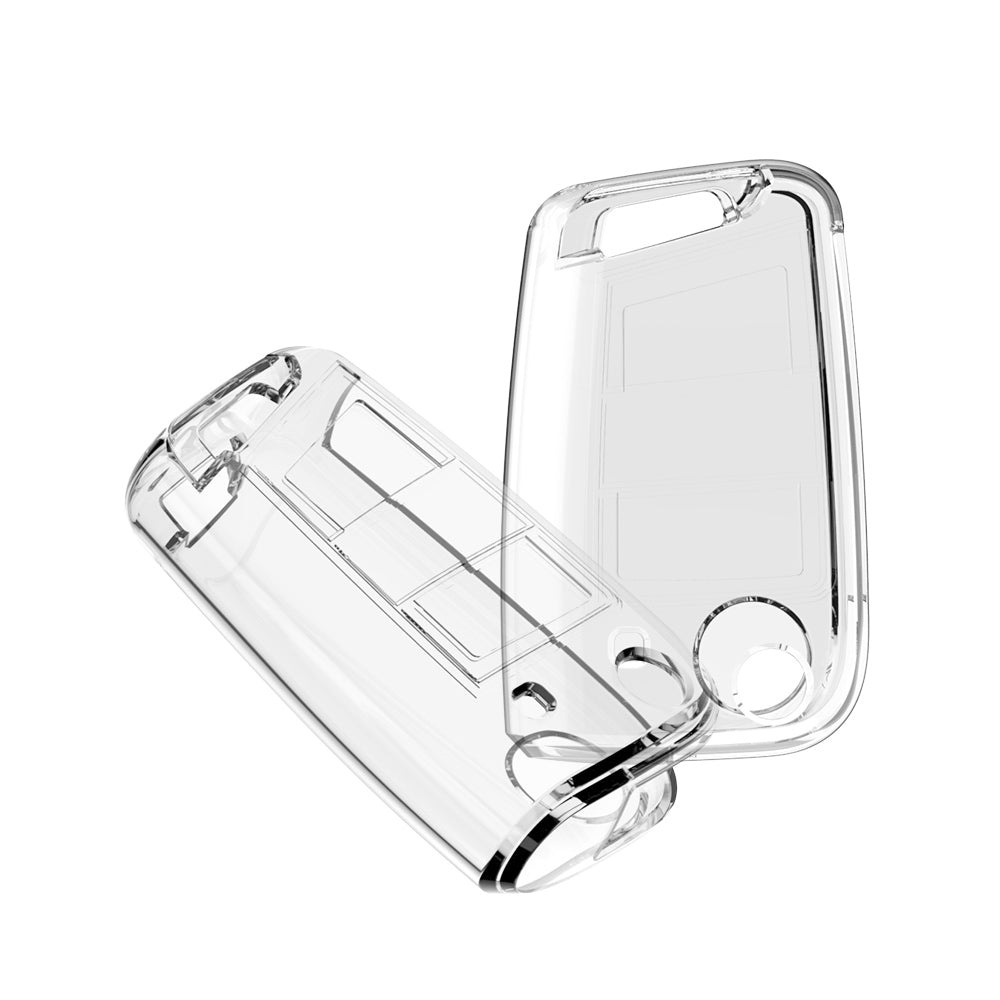 Keyzone clear TPU key cover fit for: Karoq, Octavia, Superb, Kodiaq, Slavia 3 button flip key (CLTP44) - Keyzone