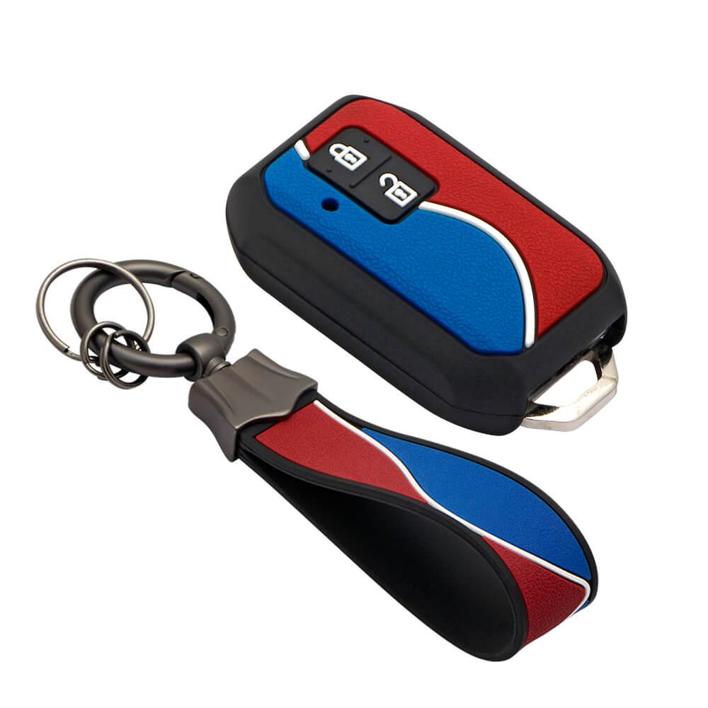 Keycare Duo style key cover and keychain fit for : Baleno, Jimny, Fronx, Grand Vitara, Swift, Ertiga, Ignis, XL6, New Brezza 2022, Dzire 2b smart key (KC-D 04, Duo keychain) - Keyzone