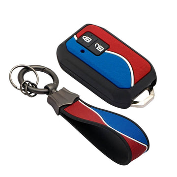 Keycare Duo style key cover and keychain fit for : Baleno, Jimny, Fronx, Grand Vitara, Swift, Ertiga, Ignis, XL6, New Brezza 2022, Dzire 2b smart key (KC-D 04, Duo keychain)