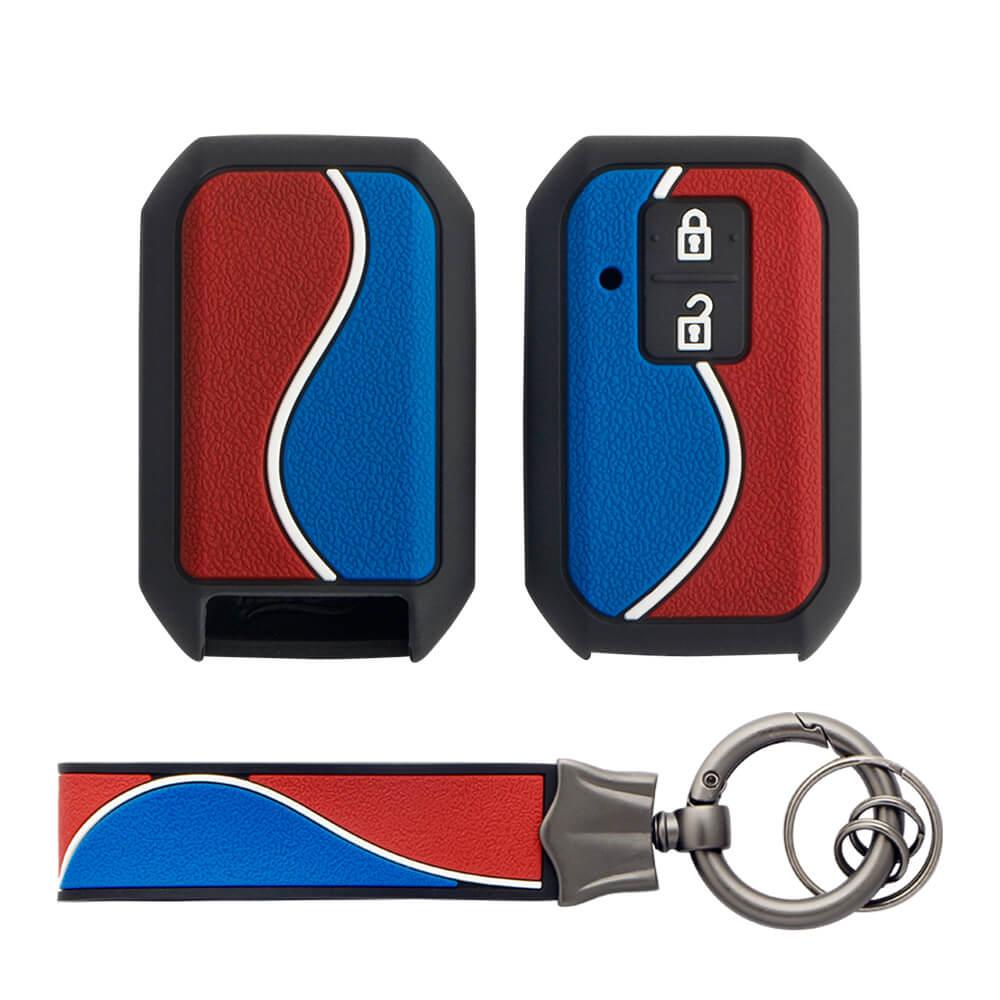 Keycare Duo style key cover and keychain fit for : Baleno, Jimny, Fronx, Grand Vitara, Swift, Ertiga, Ignis, XL6, New Brezza 2022, Dzire 2b smart key (KC-D 04, Duo keychain) - Keyzone