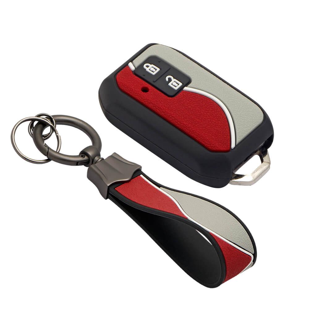 Keycare Duo style key cover and keychain fit for : Baleno, Jimny, Fronx, Grand Vitara, Swift, Ertiga, Ignis, XL6, New Brezza 2022, Dzire 2b smart key (KC-D 04, Duo keychain) - Keyzone