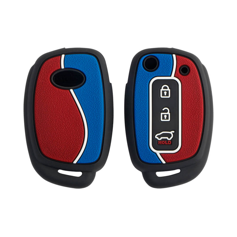 Keycare Duo style key cover fit for : Creta, I20 2020, I20 Elite, I20 Active, Grand I10, Aura, Xcent 19 Onwards, Venue flip key (KC-D 05) - Keyzone