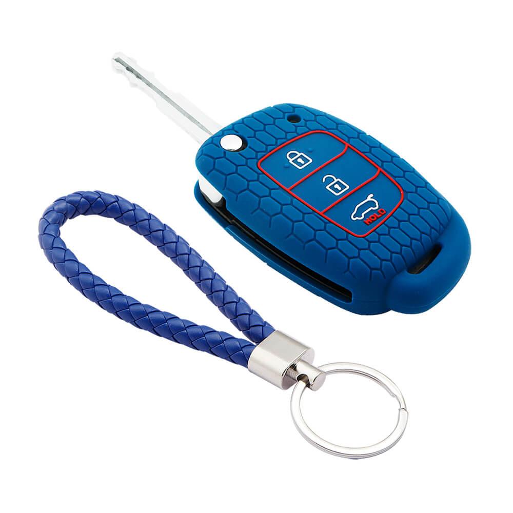 Keycare silicone key cover and keyring fit for : Creta, I20 2020, I20 Elite, I20 Active, Grand I10, Aura, Xcent 19 Onwards, Venue flip key (KC-10, KCMini Keyring) - Keyzone