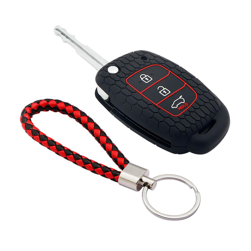 Keycare silicone key cover and keyring fit for : Creta, I20 2020, I20 Elite, I20 Active, Grand I10, Aura, Xcent 19 Onwards, Venue flip key (KC-10, KCMini Keyring) - Keyzone