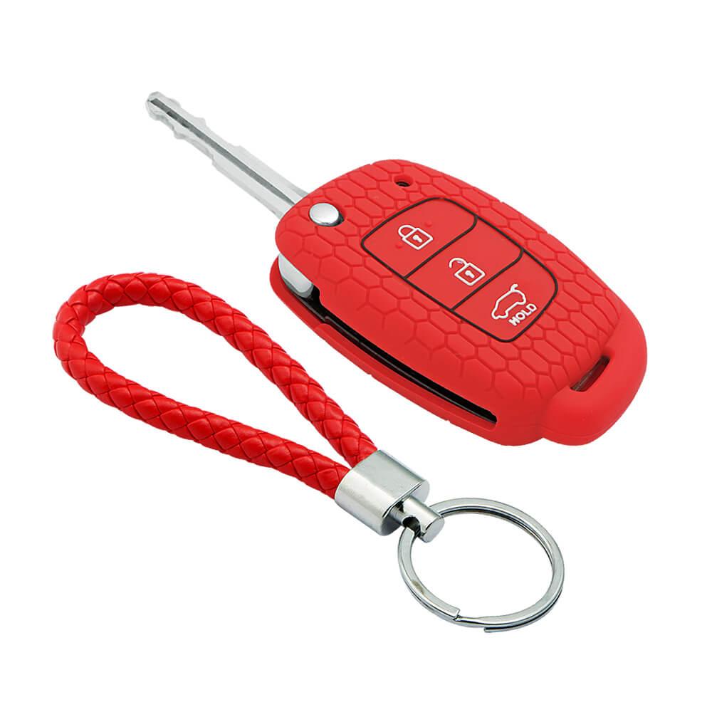 Keycare silicone key cover and keyring fit for : Creta, I20 2020, I20 Elite, I20 Active, Grand I10, Aura, Xcent 19 Onwards, Venue flip key (KC-10, KCMini Keyring) - Keyzone