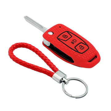 Keycare silicone key cover and keyring fit for : Tata Zest, Bolt, Tigor, Tiago, Zica, Safari Storme, Hexa, Nexon, Harrier flip key (KC-29, KCMini Keyring)