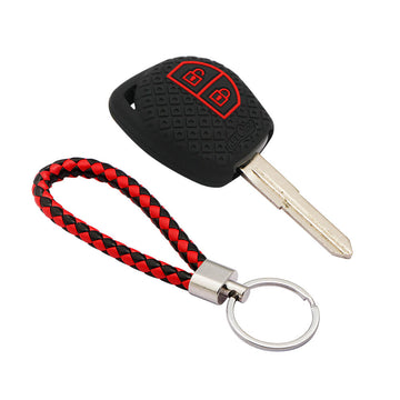 Keycare silicone key cover & keychain for: Fronx Jimny Swift, Dzire XL6, Ignis, Grand Vitara, Brezza WagonR Vitara Brezza Celerio Ertiga Ciaz Scross Baleno, Alto 2b remote key (KC63,KCMini)