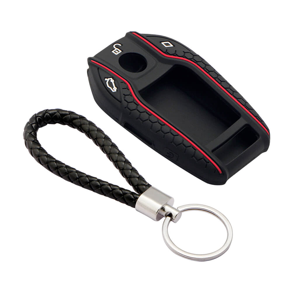 Keycare silicone key cover and keyring fit for : BMW LCD Display smart key (KC-68, KCMini Keyring) - Keyzone