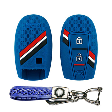 Keyzone striped key cover and keychain fit for : Urban Cruiser smart key (KZS-12, Woven Keychain)