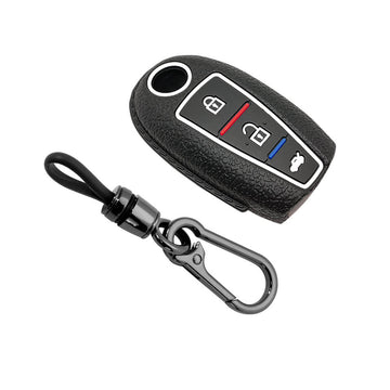 Keyzone silicone key cover and keychain for Ciaz, Baleno, S-cross, Vitara Brezza, Ignis, Swift, Ertiga, Urban Cruiser 3b smart key (LKZ04, Domi)