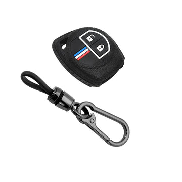 Keyzone silicone key cover and keychain for Fronx, Jimny, Swift, Dzire, XL6, Ignis, Grand Vitara, Brezza, WagonR, Vitara Brezza, Celerio, Ertiga, Ciaz, Scross, Baleno, Alto 2 button remote key (LKZ23, Domi)