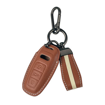 Keyzone royal leather key cover for Audi A6 A7 A8 E-Tron Q8 SQ8, A3 Q7 S3 S6 SQ7 RS6 S7 RS7 smart key (RL82)