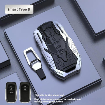 Keyzone TRF series key cover for Innova Crysta, HyCross, Hilux, Land Cruiser, Fortuner, Legender, Invicto smart key (TRF18_3b)