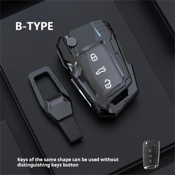 Keyzone TRF series key cover for Virtus, Taigun, Tiguan, TRoc, Jetta, Slavia, Octavia, Superb, Kodiaq, Kushaq, Karoq flip key (TRF44_wb)