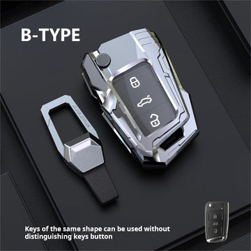 Keyzone TRF series key cover for Virtus, Taigun, Tiguan, TRoc, Jetta, Slavia, Octavia, Superb, Kodiaq, Kushaq, Karoq flip key (TRF44_wb)