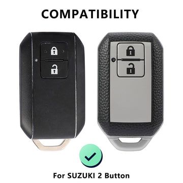 Keyzone Leather TPU Key Cover Compatible for Suzuki Swift, DZire, Baleno, Ertiga, Grand Vitara, Brezza, Fronx, Jimny XL6, Ignis smart key (LTPU05)