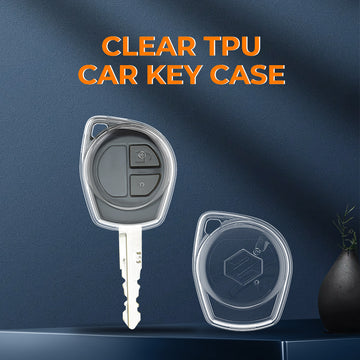 Keyzone clear TPU key cover fit for: Fronx, Jimny, Swift, Dzire, XL6, Ignis, Grand Vitara, Brezza, WagonR, Vitara Brezza, Celerio, Ertiga, Ciaz, Scross, Baleno, Alto 2 button remote key (CLTP23)