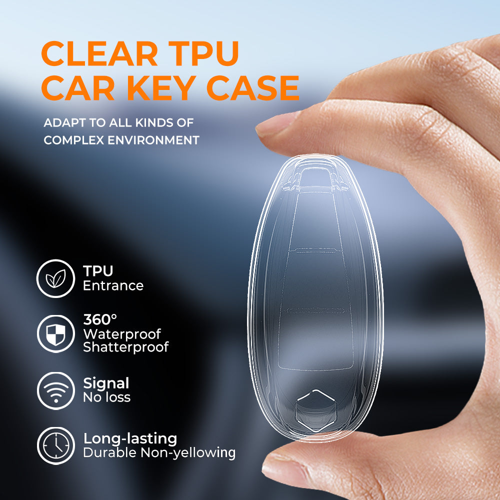 Keyzone clear TPU key cover and diamond keychain fit for Suzuki : Baleno, Ciaz, Ignis, S-Cross, Vitara Brezza 3 Button Smart Key (CLTP04+KH08) - Keyzone