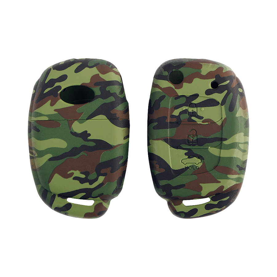 Keyzone camouflage key cover fit for : Creta, I20 2020, I20 Elite, I20 Active, Grand I10, Aura, Xcent 19 Onwards, Venue flip key (KZ-02) - Keyzone