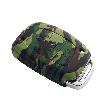 Keyzone camouflage key cover fit for : Exter, Creta, Elite I20, Active I20, Aura, Verna 4s, Xcent, Tucson, Elantra 3 button smart key (KZ-03)