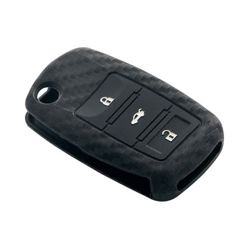 Keyzone carbon fiber key cover fit for : Octavia (Old), Fabia, Laura, Rapid, Superb, Yeti 3 button flip key (T1)
