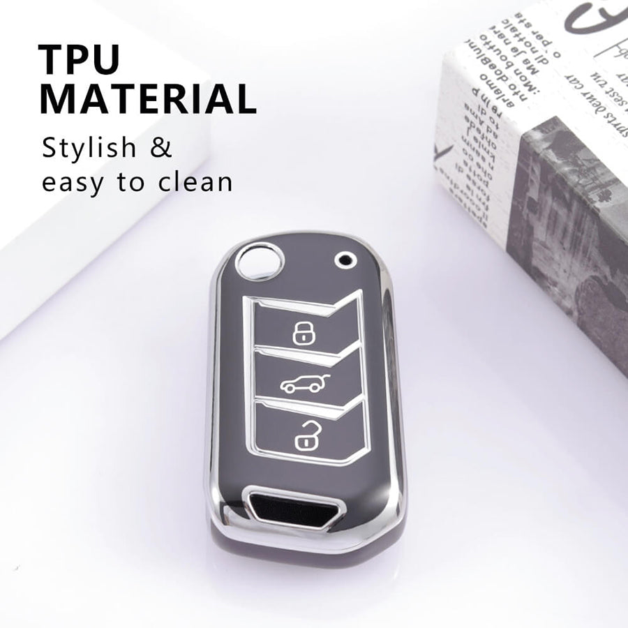 Keycare TPU Key Cover For Mahindra : Marazzo, TUV300 Plus, Scorpio, Thar 2020, XUV700, XUV300, Bolero 2020, XUV400, Scorpio-N flip key (TP09) - Keyzone